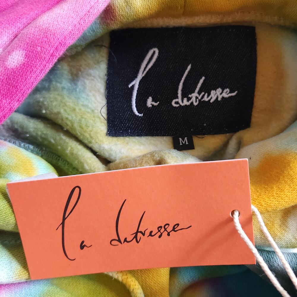 LA DETRESSE Tropicali Hoodie tie dye psychedelic hooded sweatshirt Size M NEW - Picture 5 of 8